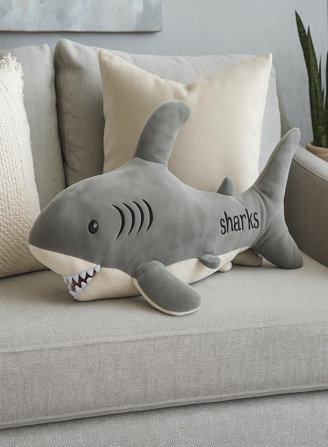 DTR Creation Soft Shark Plush Pillow Toy for Kids | Big Cuddly Stuffed Animal for Boys & Girls | Cute Hugging Cushion Toy for Bedroom, Sofa & Gift | 45 cm (Grey) - Image 5